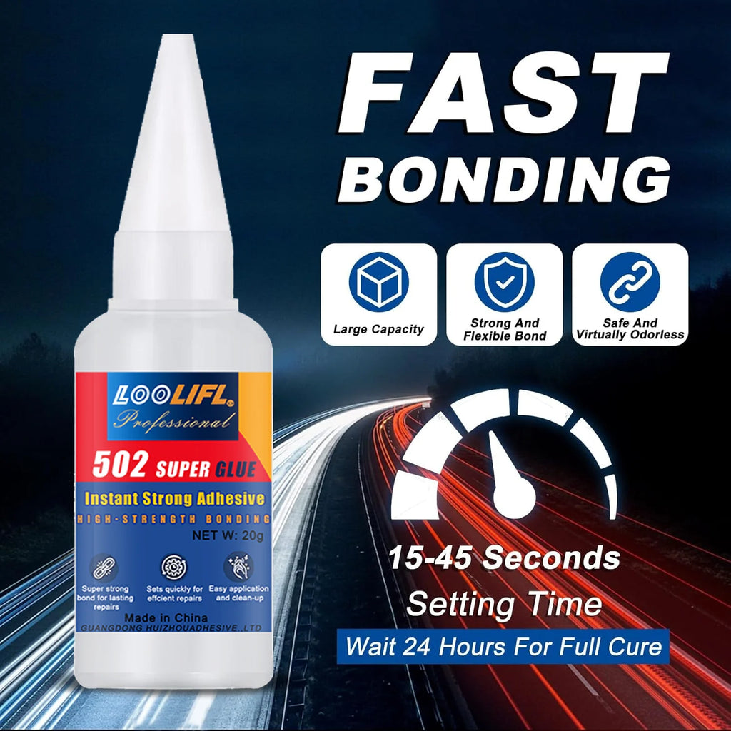 LOOLIFL-502/20g instant-drying adhesive three-second setting super adhesive transparent and seamless repair