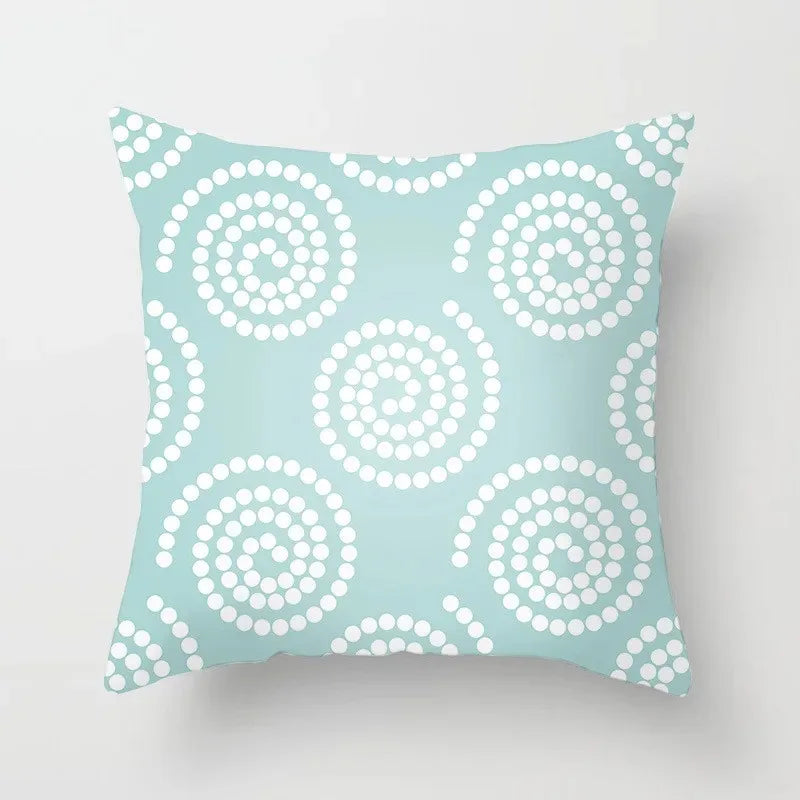 Mint green series Double-sided Printed pillow cover Short plush Suitable living rooms bedrooms sofas throw cushion cover