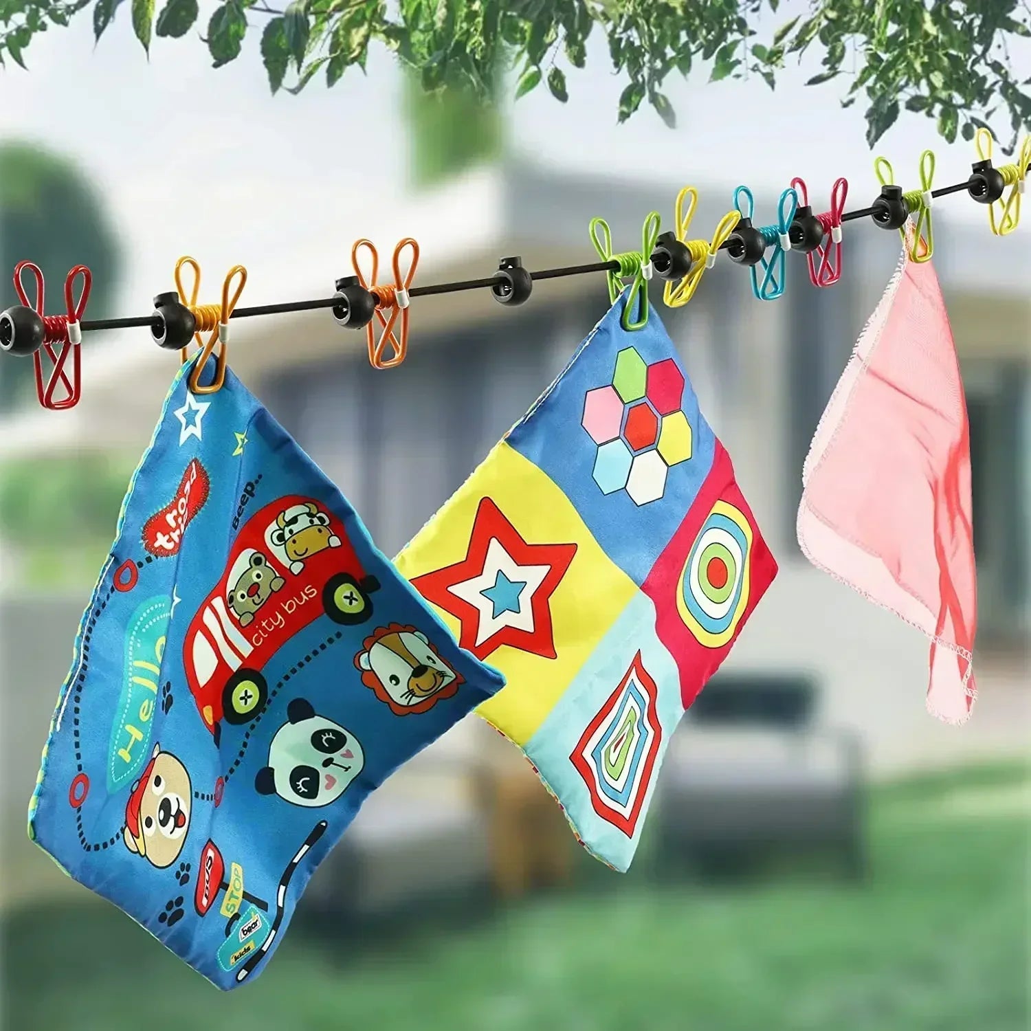1/2PCS Retractable Portable Travel Clothesline, Clothesline with 12 Clothespins, Indoor Clothesline, Outdoor Camping Accessories