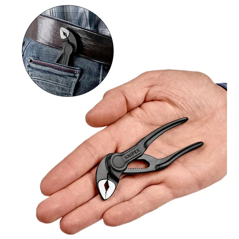 KNIPEX 87 00 100 Cobra XS Mini Pump Pliers,100mm,Nut to 24mm,Pipe to 28mm,Self-Locking,Push Button Push Button Adjustment,Edc,