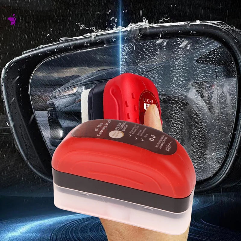 1 Piece Car Glass Cleaner Brush Windshield Oil Film Cleaner Auto Glass Sponge Cleaning Polishing Care Maintenance Brush