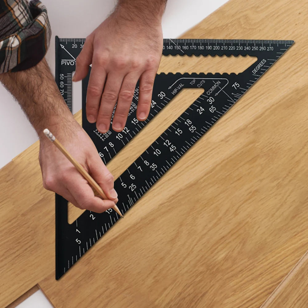 7/12 Inch Triangle Ruler High Precision Speed Square Angle Protractor 90° Triangle Carpenter Square Ruler Carpenter Tools