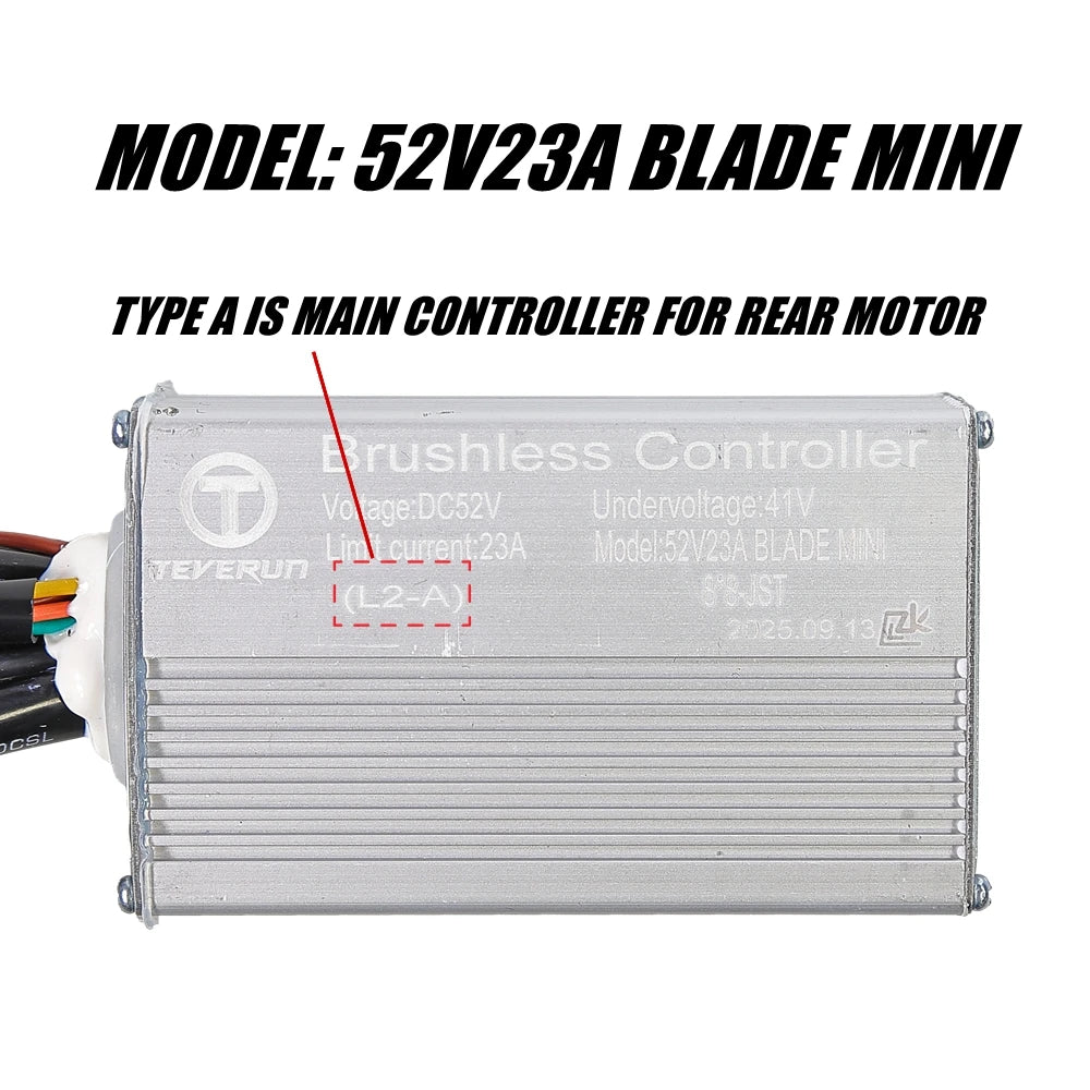2025 New Version 52V23A Controller for TEVERUN BLADE MINI PRO Electric Scooter 52V 23A Newest APP Version for Front & Rear Motor