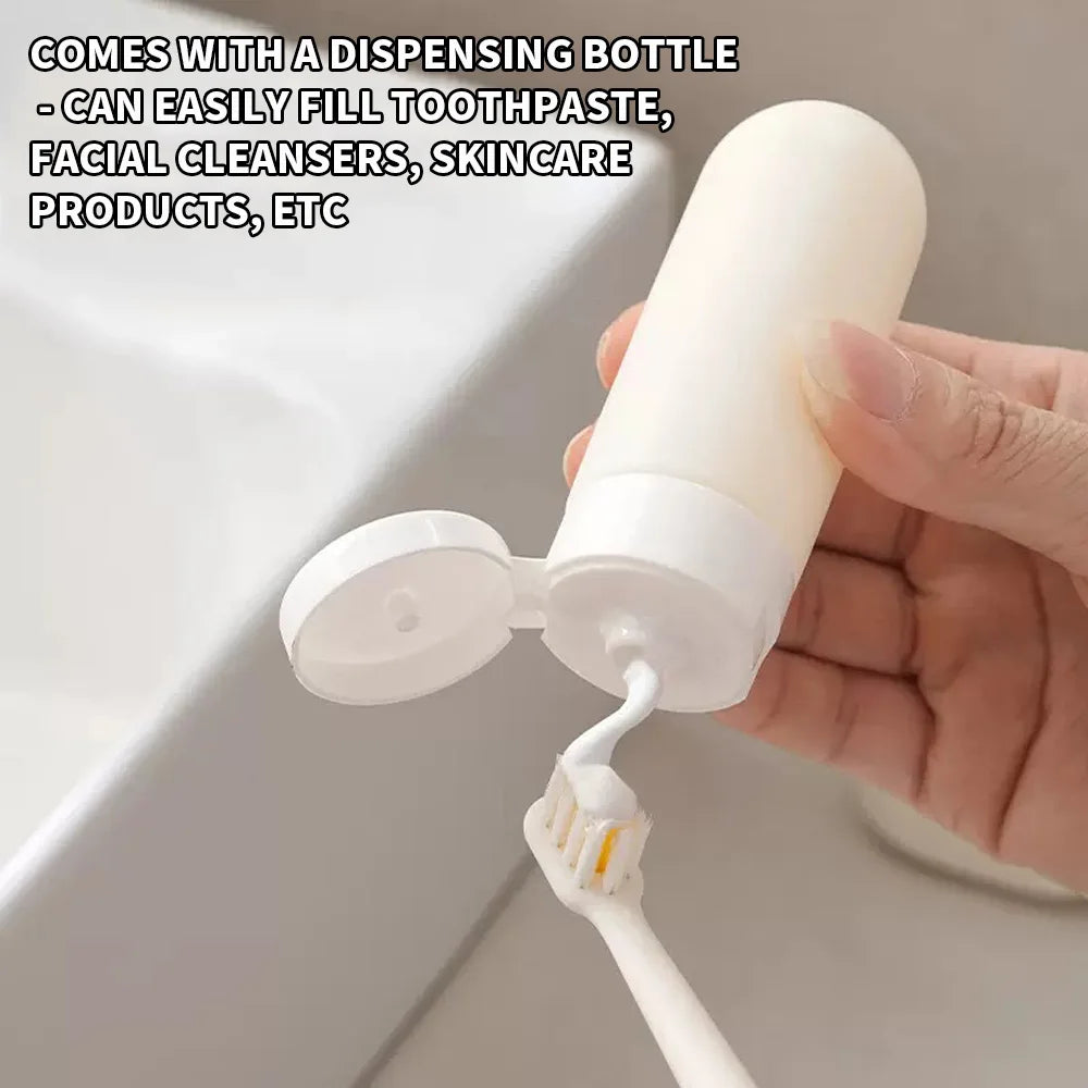 Travel toiletries set -3-in-1 convenient mouthwash cup, toothbrush, toothpaste storage box - essential for business trips