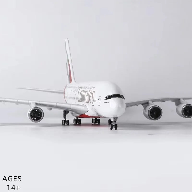 New A380 Emirates UAE Aircraft Model 1/160 Scale 380 Airbus Model 47cm Resin Cast Aircraft Toy kids toys