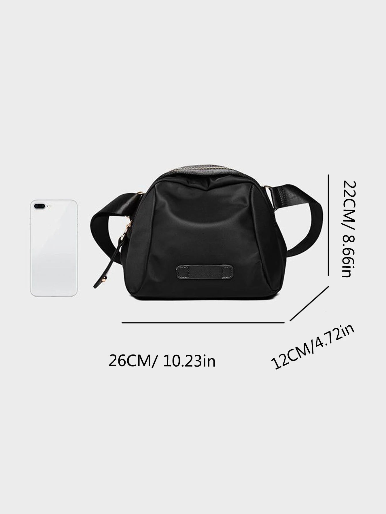 Minimalist Crossbody Bag Casual Black Small Crossbody Bag, All-Match Sports Outdoor Storage Nylon Fancy Pack