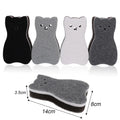 4/20pcs Dishwashing Sponge Reusable Double Side Magic Sponge Cute Cat Shape Wash Dishes Brushes Household Kitchen Cleaning Tools