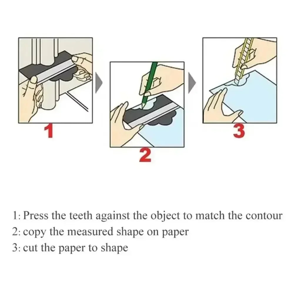 Plastic Profile Copy Gauge Contour Gauge Duplicator Tiles Wood Marking Tool Tiling Laminate Tool Floor Measuring Tool