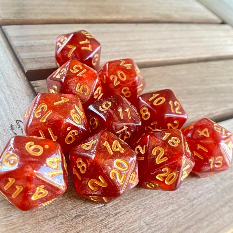 Cube 20 Sides D20 dungeon dices D&D Table board game 20 faces Acrylic Dice Sets Pearl Colorful dungeons and dragons d20 Dices