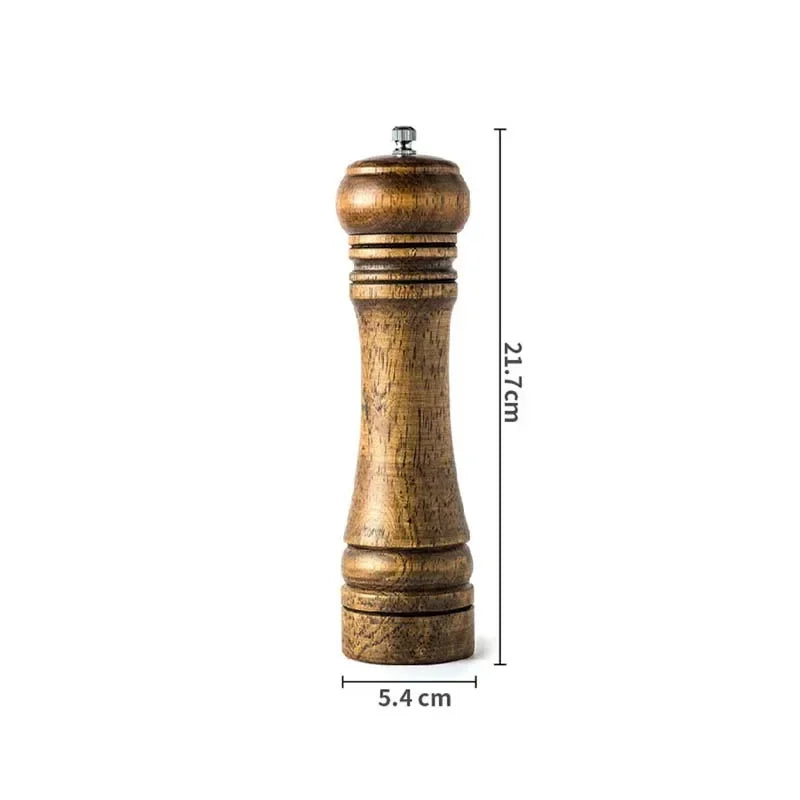 NEW Classical Oak Wood Pepper Spice Mill Grinder Set Handheld Seasoning Adjustable Mills Grinder Ceramic Grinding Core Tools Set