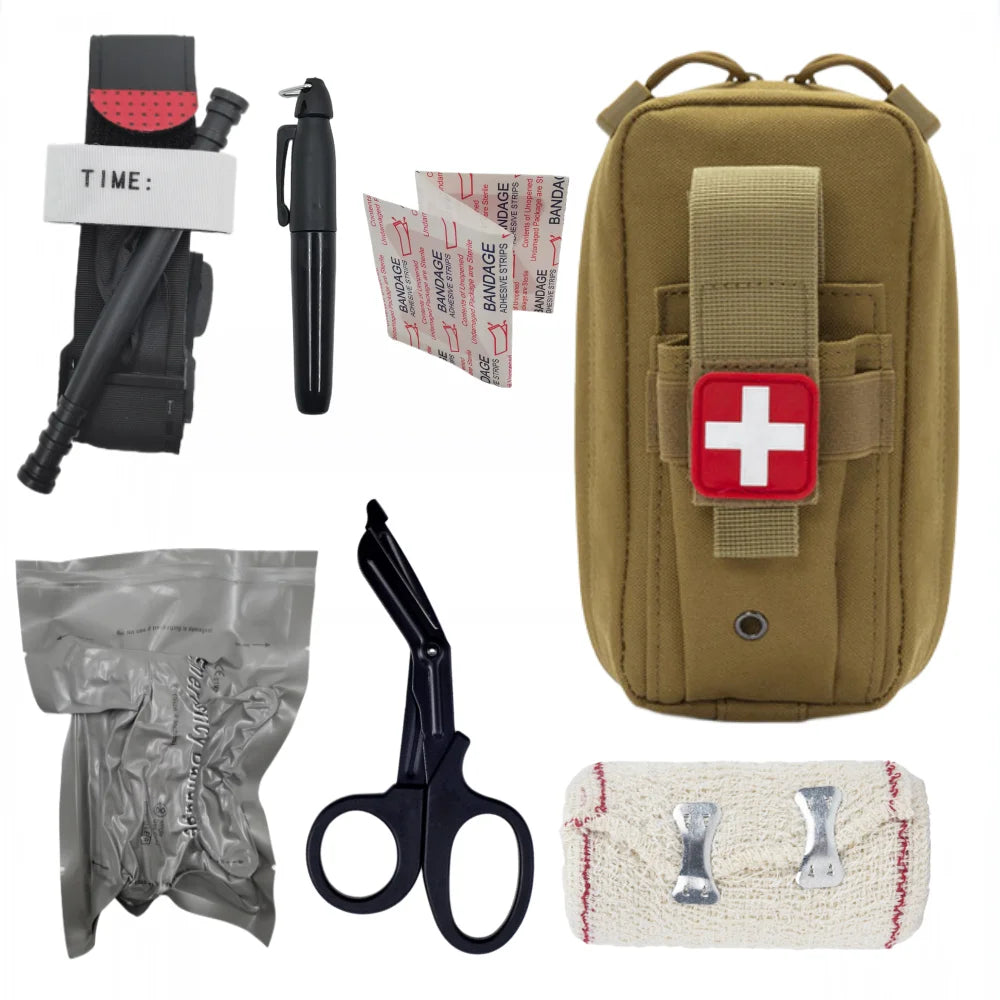 Molle First Aid EDC Bag First Aid tourniquet, scissor bandage, IFAK hunting First Aid Kit, life saving kit