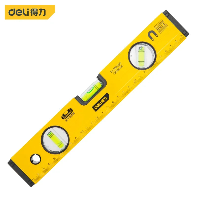 Deli 300-600mm High Precision Magnetic Level Ruler Aluminum Alloy Blister Design Multifunctional Level Measuring Instruments