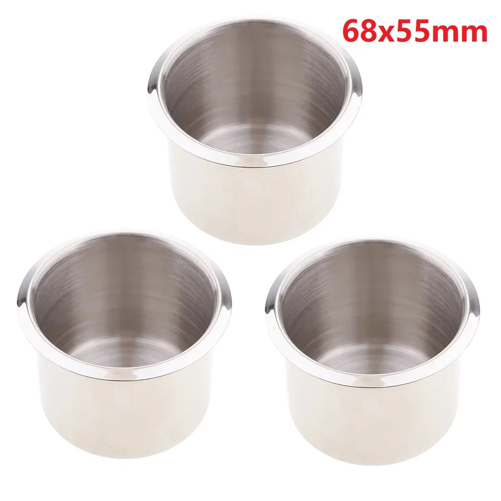 Stainless Steel Poker Table Cup Holder Inserts Recessed Cup Drink Holder for Car Boat Truck Water Bottle Holder