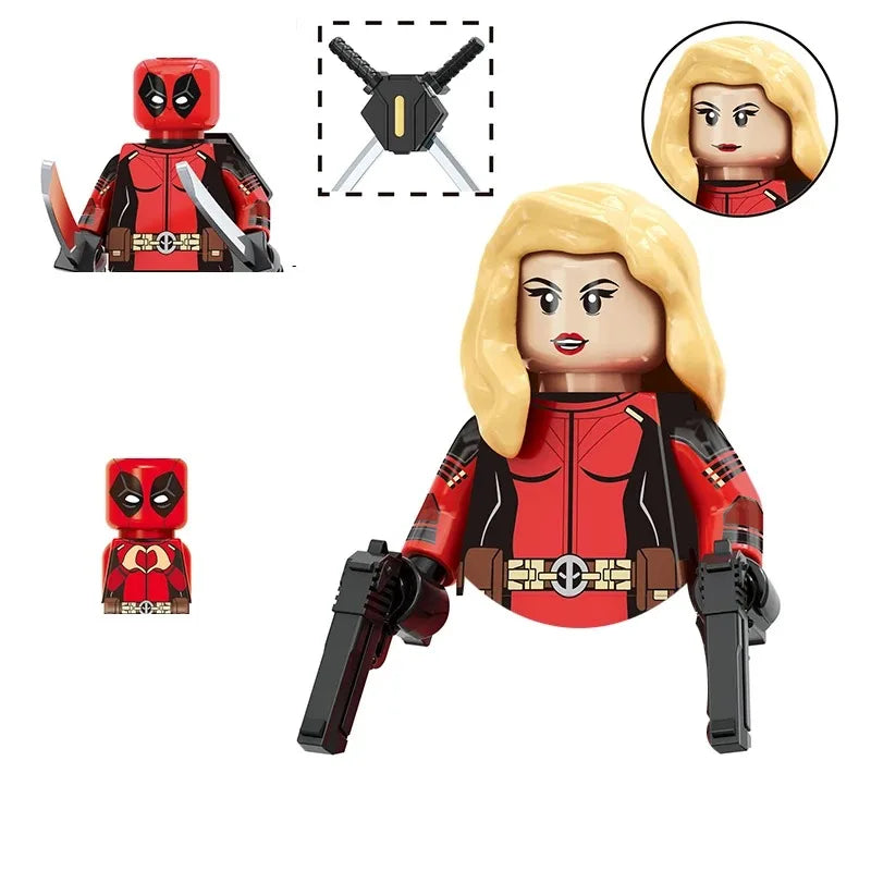 Blind Box Mini Building Blocks TV6203 Figures Big Goblin Spiderman Iron Man Venom Captain Hawk Deadpool Armor Christmas Gift Toy