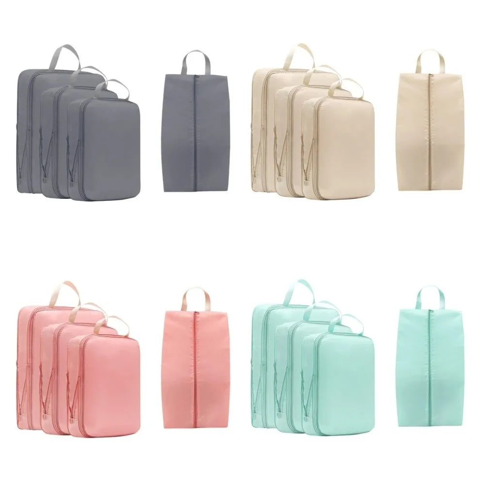 4pcs/set Large Capacity Luggage Compartment Packing Bag Lightweight Multifunctional Travel Storage Bag Cloth Separate