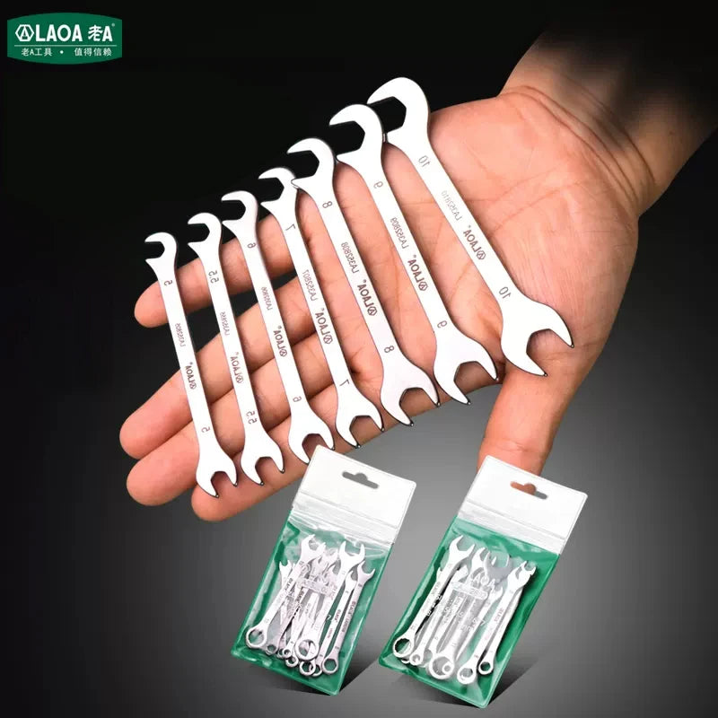 LAOA Mini Double Ended Spanner Open-End Wrench Rool Wrench Can Be Carried with You 5mm-11mm