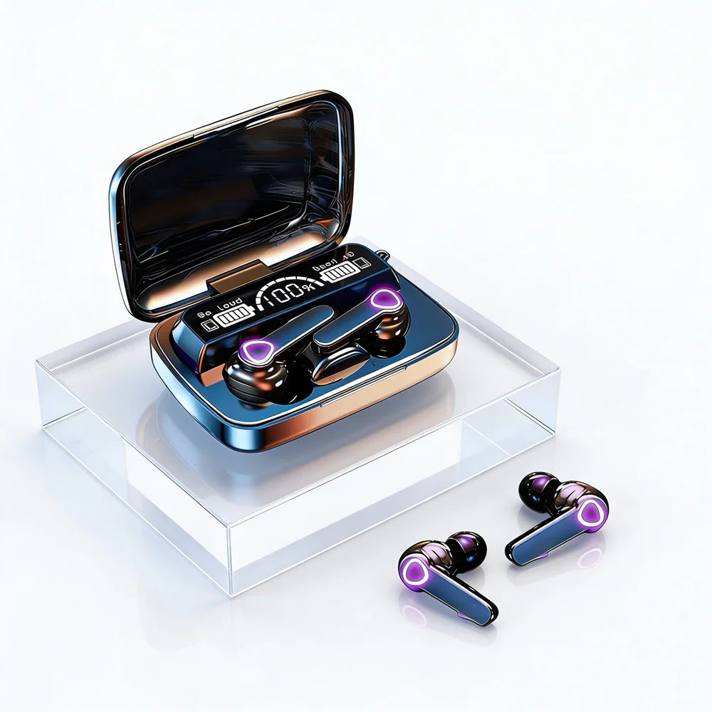 New TWS Bluetooth Headphones 5.3 9D High Fidelity Wireless Headphones Touch IPX7 Waterproof Digital Display Headphones