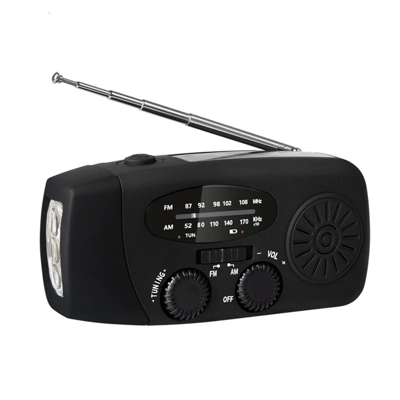 Multifunctional Portable Hand Crank Power Generation Emergency Radio Solar Disaster Prevention FM AM WB NOAA Power Bank