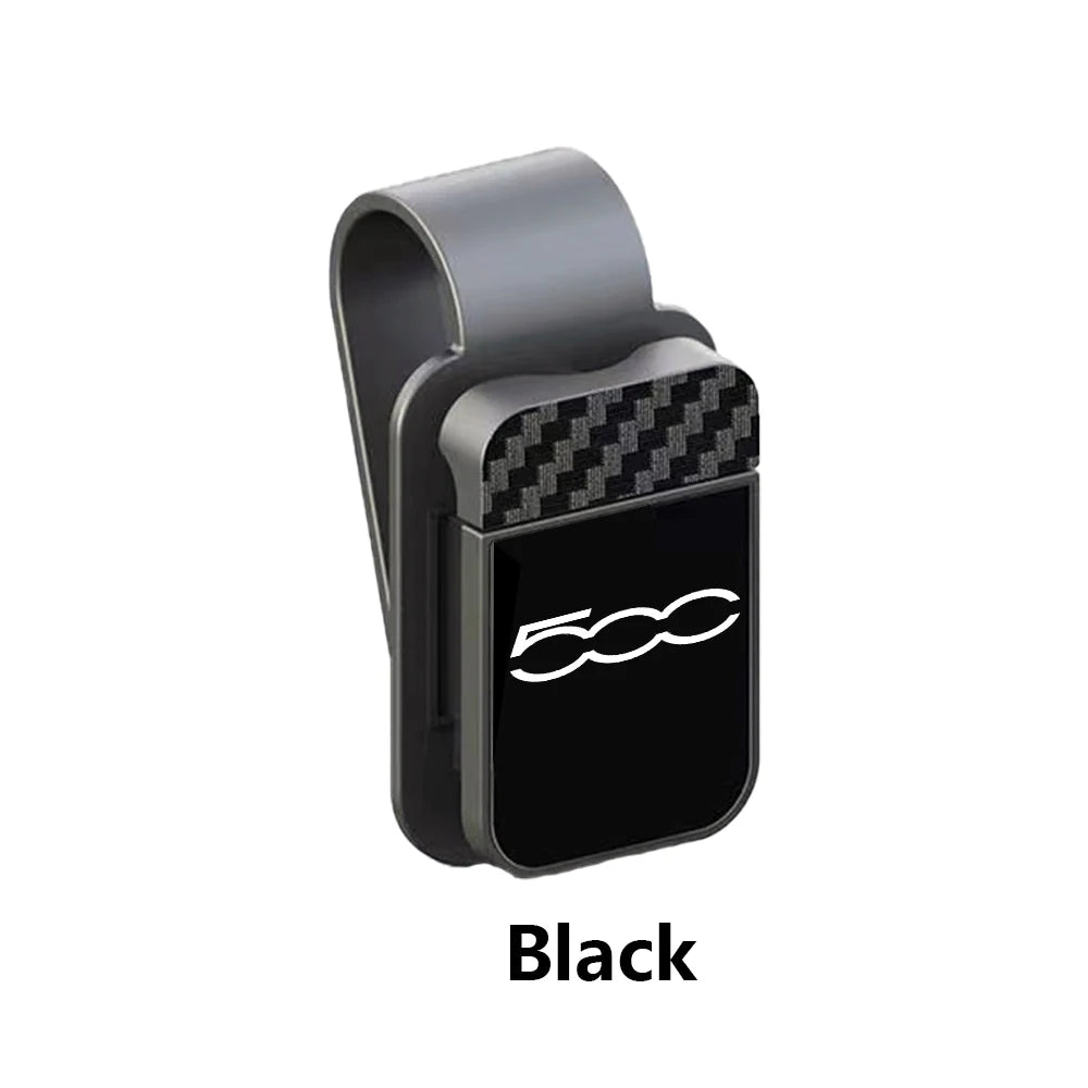 Car Sun Visor Glasses Clip Carbon Fiber Eyeglasses Sunglasses Storage For Fiat 500 500C 2012 500X 500L Abarth 695 PUNTO