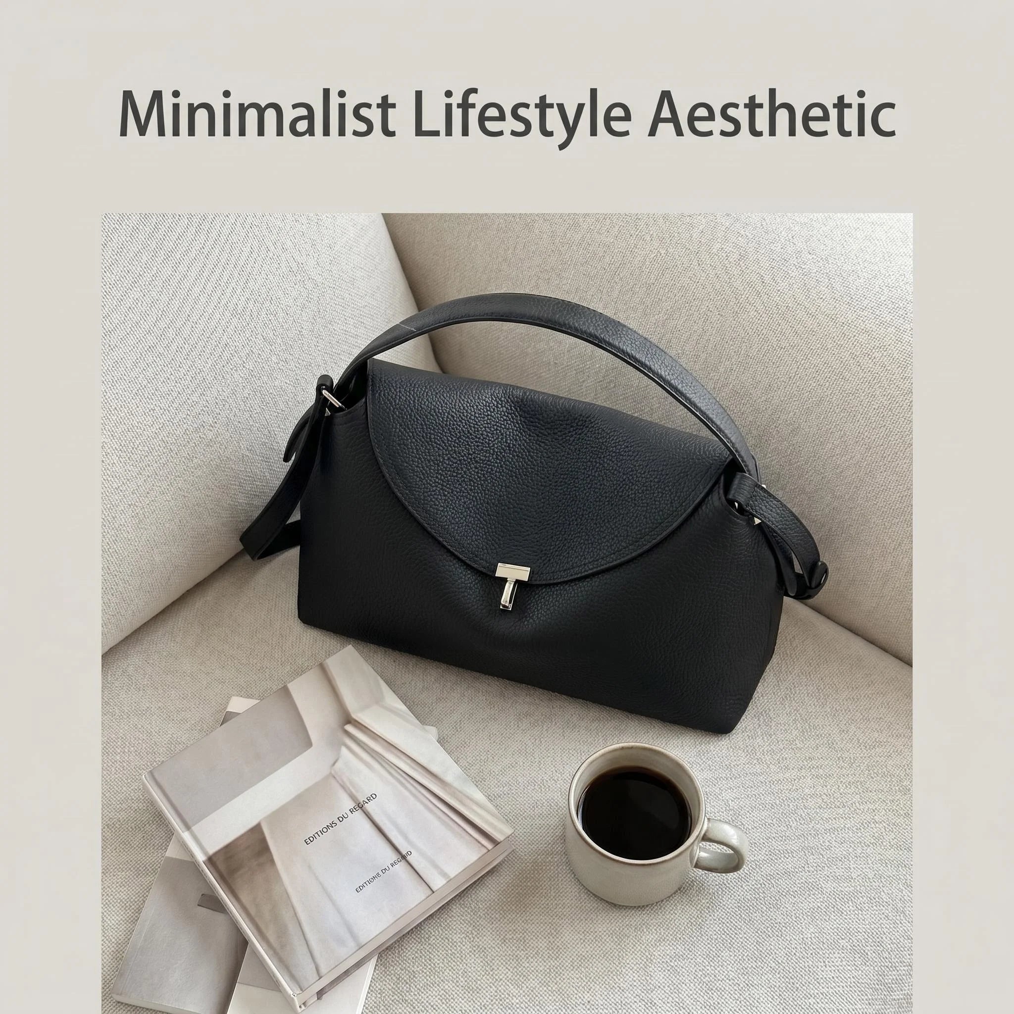 Luxury Soft Business Shoulder Bag, Featuring Adjustable Shoulder Strap, Detachable Waist Belt and Cotton Lining - Available in Dark Color Options