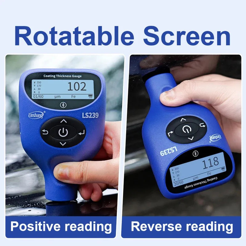 New LS239 Car Coating Thickness Gauge 0.0-5000μm Measuring Range Paint Tester Three-Color Display