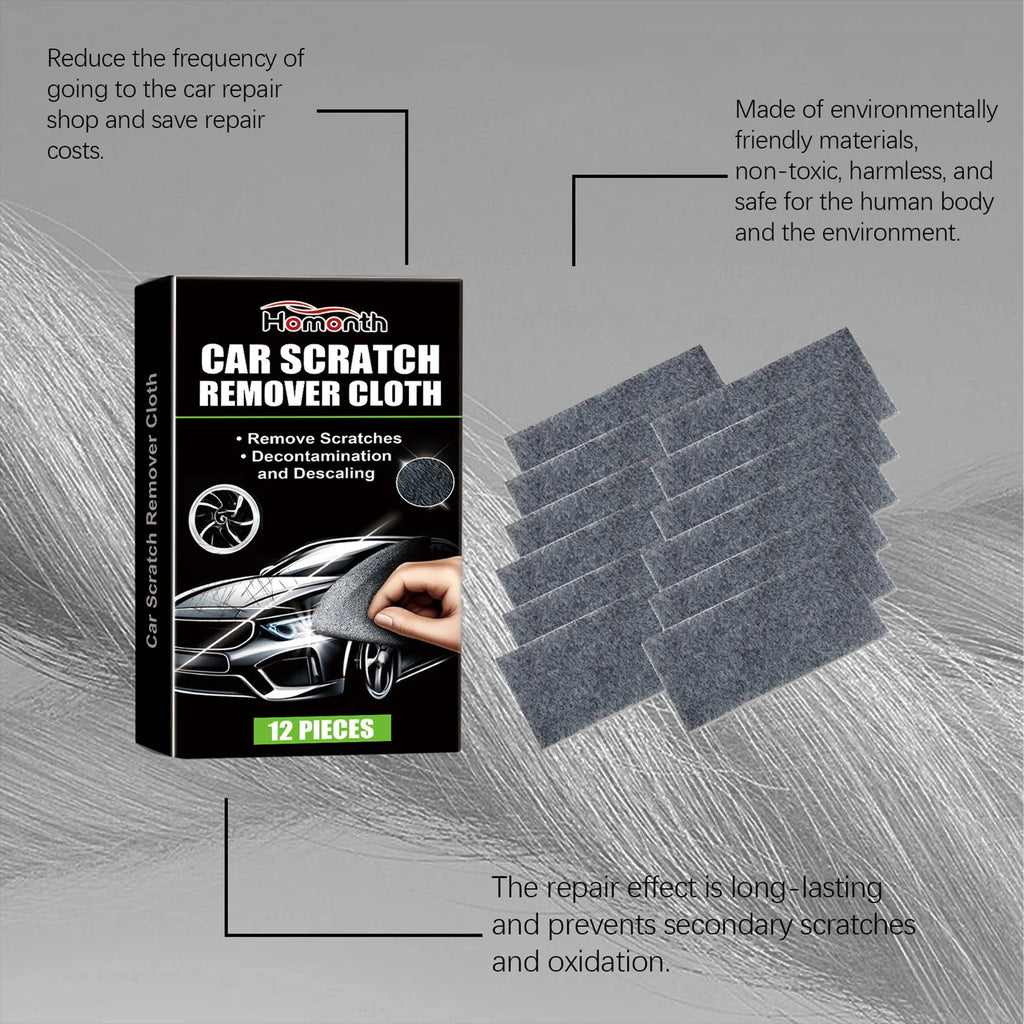 12pcs Car Scratches Remover Cloth Easy to Use Lightweight Scratch Cleaning Maintenance Suitable for All Kinds of Cars