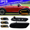 1Pair Smoked Shell Amber LED Dynamic Flowing Side Marker Light Turn Signal Lights for Mini Cooper F55 F56 F57 2014-2017