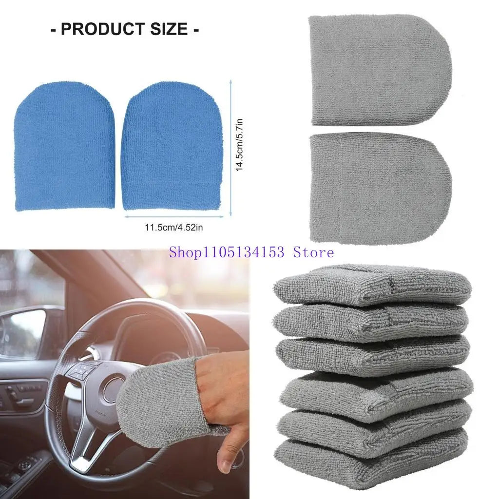hg89 U Shape Design Car Wash Sponge Soft Microfiber Applicator Mitts Fit for Waxing Cleaning Polishing Without Damaging Paint