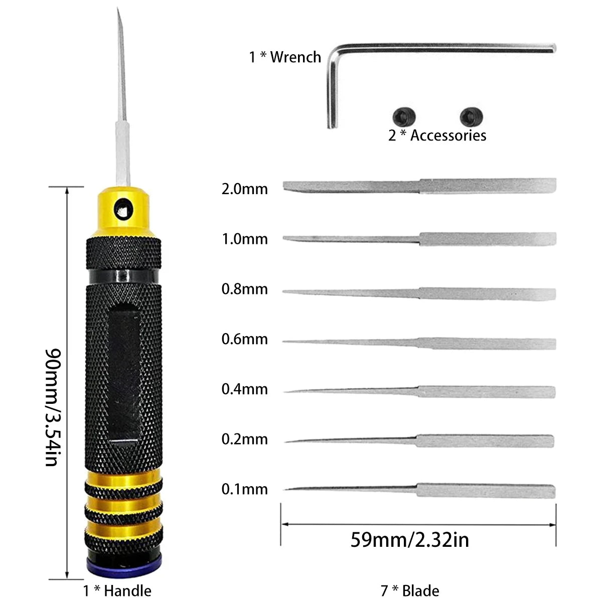 Model Chisel With Blades Gundam Resin Carved Scribe Line Hobby Cutting Tool Chisel 7 Blades Tools For RC Car / Drone Repairing