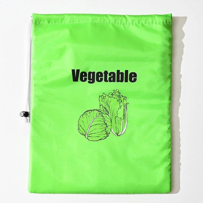 Fruit Vegetables Storage Bag Insulated Shockproof Fresh Keeping Drawstring Pouch for Lettuce Banana Preserve Organizer