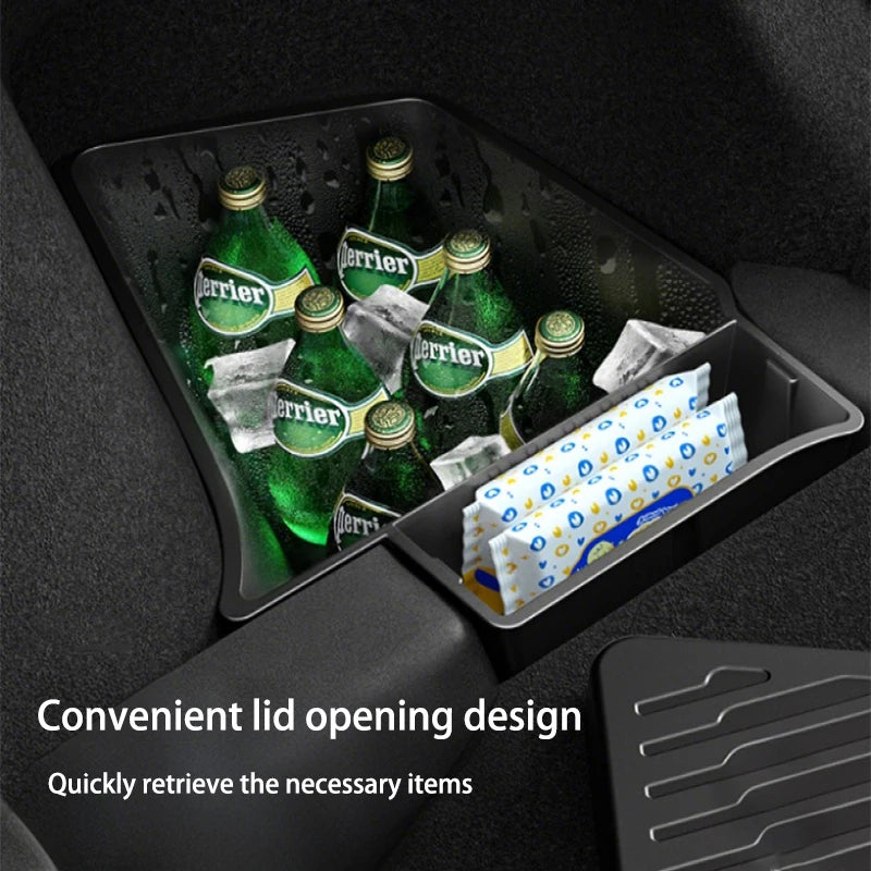 FutCarter For Tesla Model Y Juniper 2025+TPE Car Trunk Side Storage Box New Cover Mat Partition Board Stowing Space Decoration