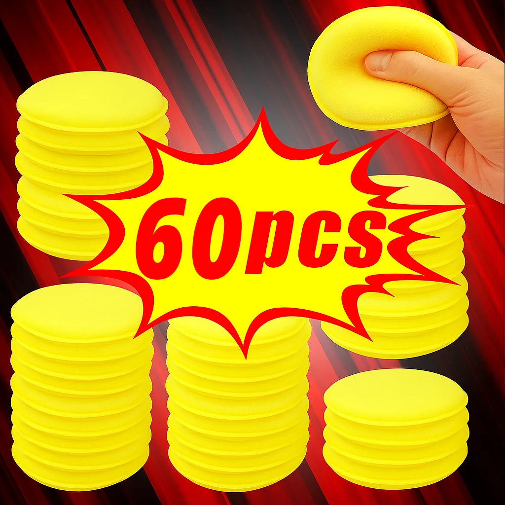 Sponge Buffing Pads for Car Waxing and Polishing – 10/12/20/60Pcs Applicator Pads Set for Auto Cleaning Detailing Pulidora Tools