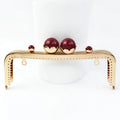 1/2/3Pcs 20cm Metal Bag Handle Retro Pearl Kiss Clasp Lock Buckle Purse Frame DIY Sewing Handbag Brackets Hardware Accessories
