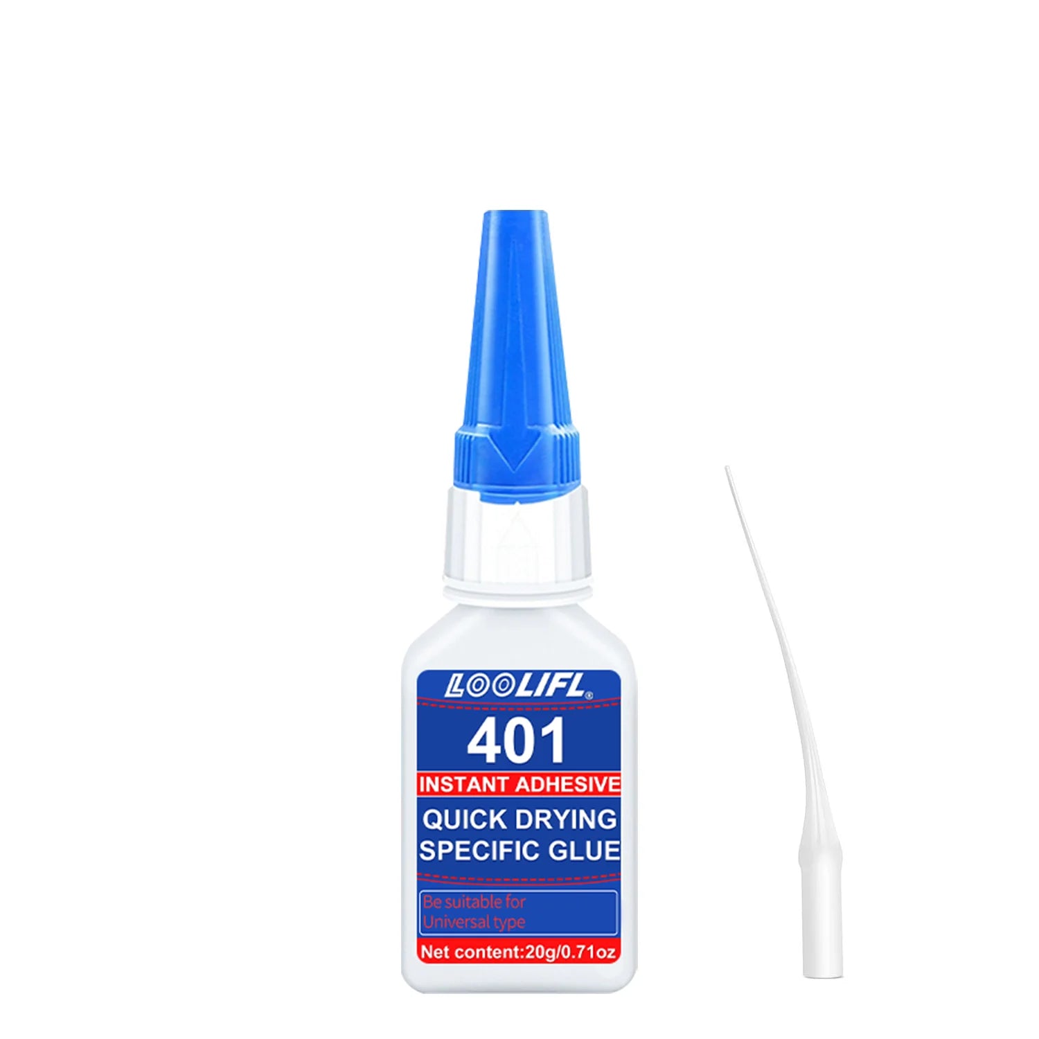 Loolifl 401 Instant Adhesive - Multi-Purpose Strong Super Glue for Metal, Ceramic, Plastic, 20g Quick-Drying Cyanoacrylate Glue