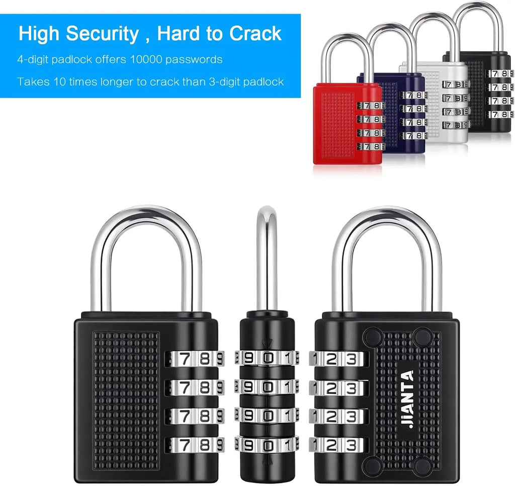 Security Steel Cable with 4 Digit Combination Lock 1 Set Travel Padlock 1m Coated Safety Wire Rope Double Loop for Luggage case