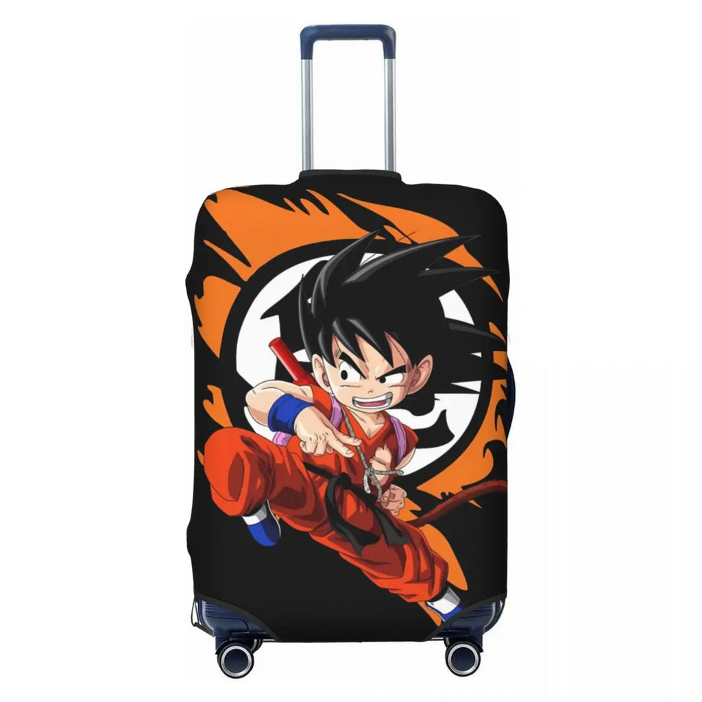 Vintage Kid Goku Dragon Ball Suitcase Cover Travel Flight Elastic Luggage Supplies Protection