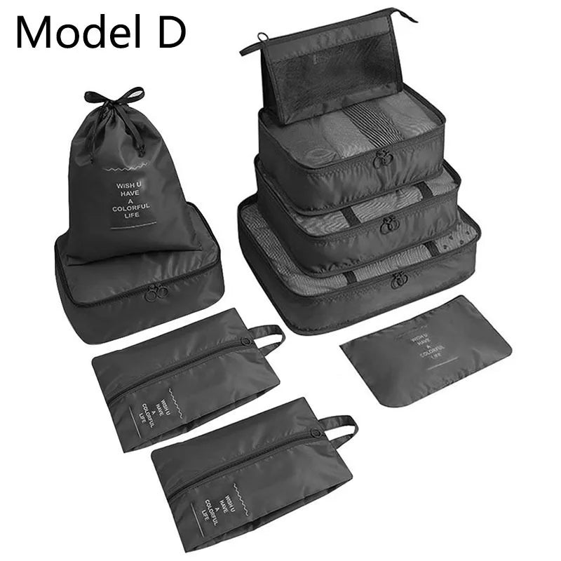 9Pcs/set High Quality Luggage Storage Bags For Packing Cube Clothes Underwear Cosmetic Bag Travel Suitcase Organizer Bag Pouch