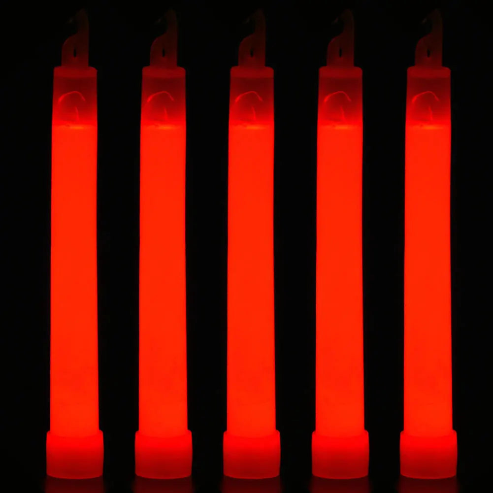 10pcs Camping Glow Sticks Waterproof 6 Inch Concert Party Light Stick with Hook  Hiking Camping Equipment