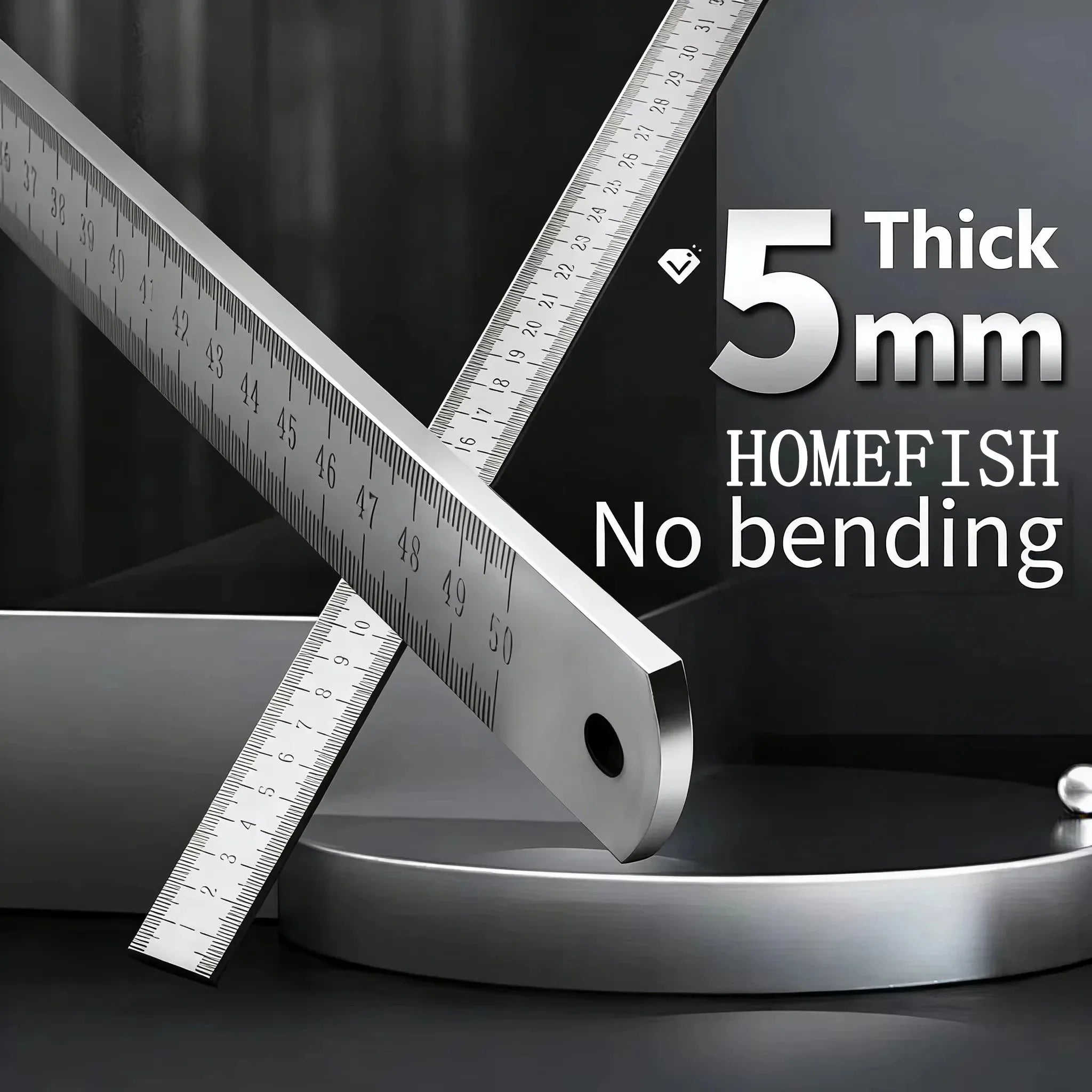 20 Inch Dual Use Stainless Steel Ruler Measuring & Emergency Window Breaking Survival Tool