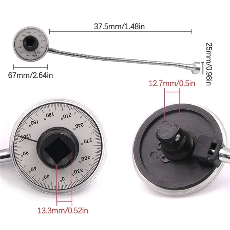 AB34-360 Degrees Torque Meter Calibrated In Degrees Torque Angle Gauge Torque Wrench Adjustable Torque Regular Scale