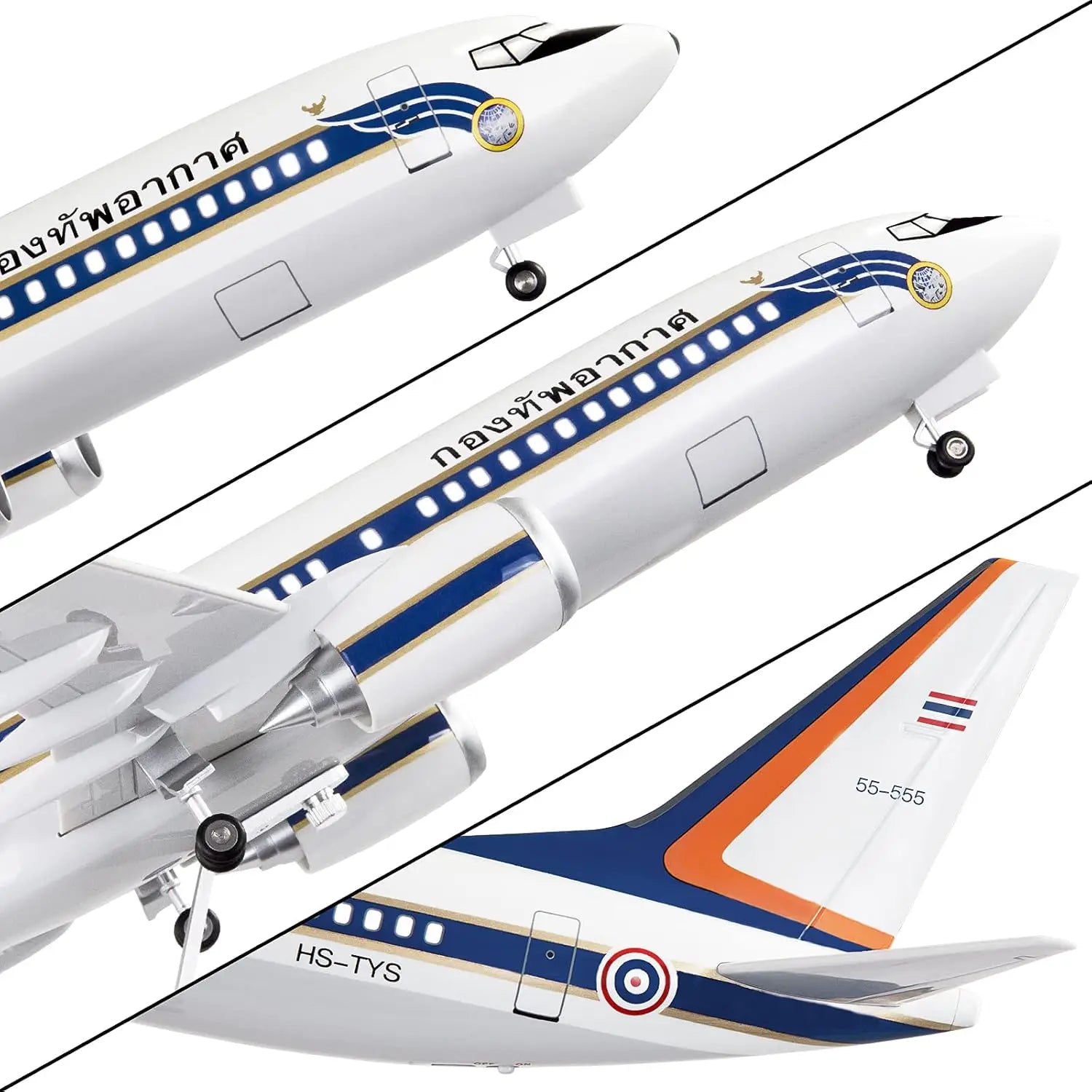 Airplane toy Thailand Air Force B737 Plane Model 47cm Scale Model Metal Model Planes Kits Display Toy planes for boys Gift By