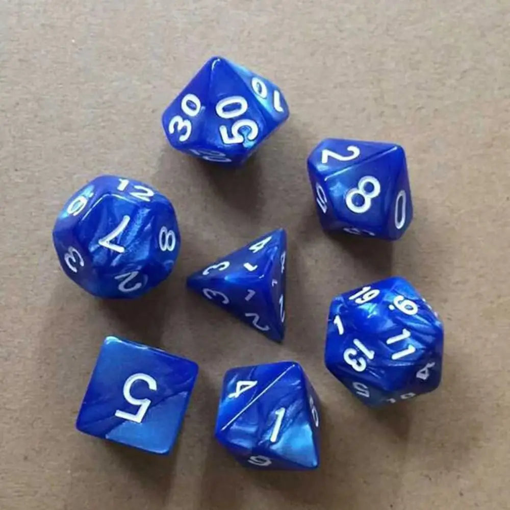 7Pcs/set Acrylic Double-Colors Digital Dice Set Table Game Opaque Polyhedral Dices for DND Dice Tabletop Role-Playing Game Dice