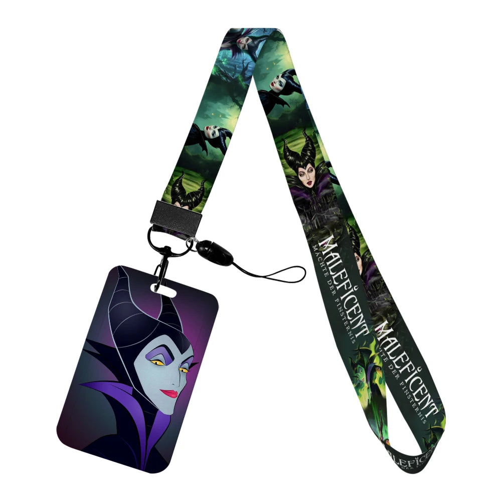 Disney Villains ID Badge Holder Neck Strap Pendant Door Card Holders Lanyards Girls Lanyard Student Kids Credential Holder