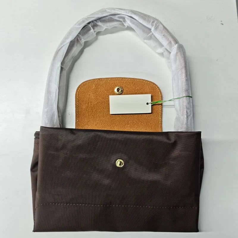 Classic Foldable Stray Bag Handbag Nylon Bag, Embroidered Design for Women