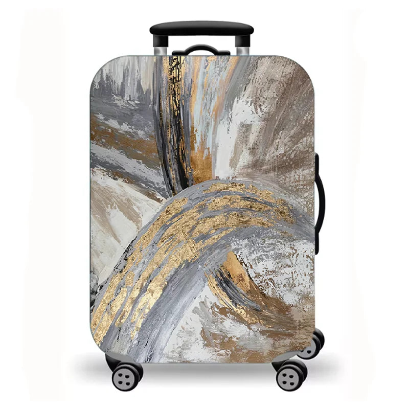 Luggage Cover, Marble Fluid Art Print Stretch Suitcase Protector for Travel, 11 Styles Abstract Modern Design