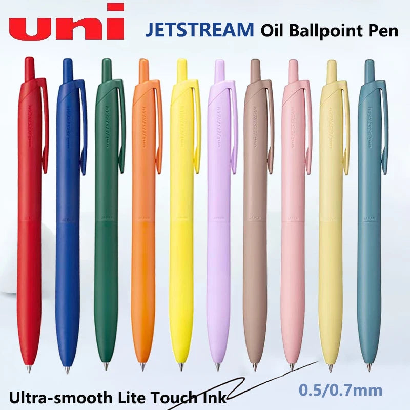 Uni Permanent Ballpoint Pen Jet Stream Anti-slip Cloudy Recycled Eco Shell Friction Super Smooth Ink Oil Pens Portable Supplies