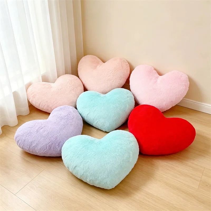Imitation Rabbit Fur Throw Pillow Simple Love Decor Creativity Valentines/Wedding Gifts Soft Seat Cushion/Back Cushions Pillows