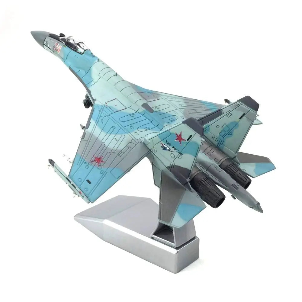 Metal Alloy Russian SU-35 Fighter 1/100 Scale Simulation Model Aircraft Replica Model Collectible Miniature Toy Plane Model Toy