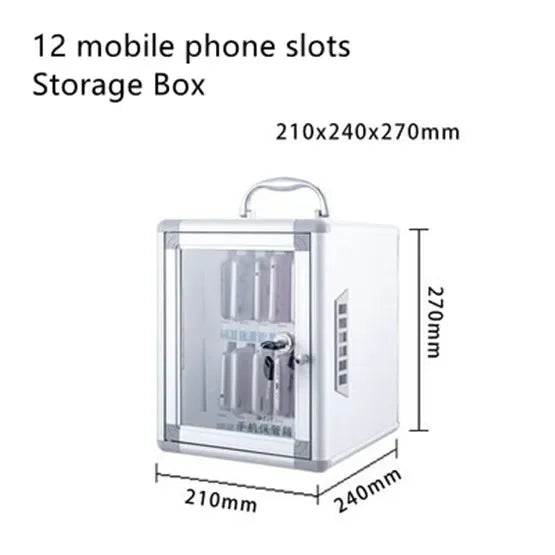 Portable Suitcase Mobile Phone Custody Safe Deposit Box Wall Mounted Smartphone Storage Aluminum Alloy Cabinet Locker with Lock