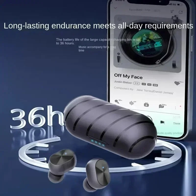 TWS Wireless Earbuds Fone Bluetooth Earphones Premium Bluetooth Headphones Feature Memory Foam Cushions for Ultimate Comfort